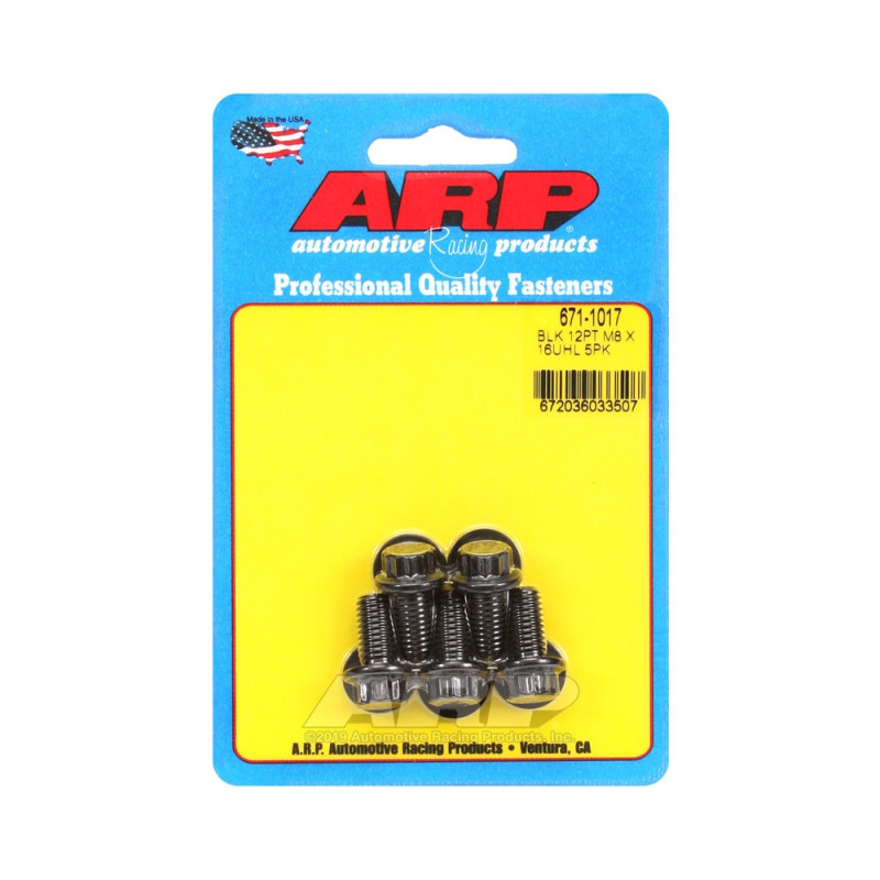 Set de șuruburi și piulițe universale ARP M8 x 1,25 – Oxid negru, 12 capete, x5 - ARP-671-1017 - 671-1017 - 3666618196619